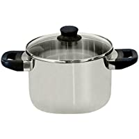 ELO Cacerola Cocina inducción Acero Inoxidable Pulido Alta 14cm. JUWEL DE Luxe- con Fondo encapsulado y Tapa de Cristal…